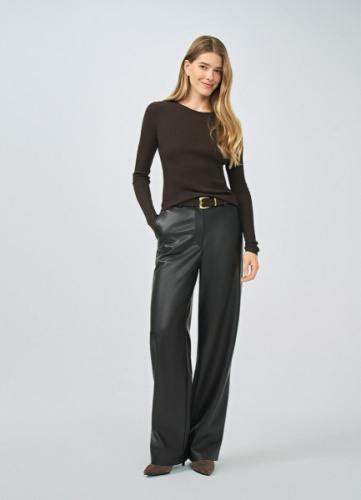 Приталенный джемпер с люрексом, Коричневый