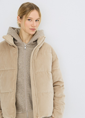 Утеплённая куртка из вельвета, Бежевый