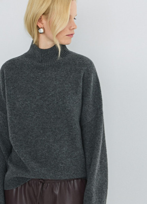 Свитер из мягкой пряжи с шерстью, Серый