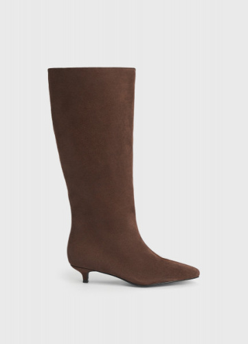 Сапоги из натуральной замши, Коричневый