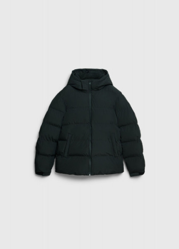 Утеплённая куртка с капюшоном и бесшовной стёжкой, Черный