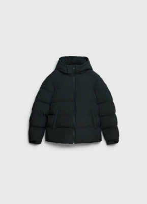 Утеплённая куртка с капюшоном и бесшовной стёжкой, Черный