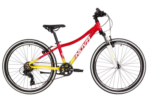 Подростковый велосипед Haro Novatrack Katrina 24 V-Brake, год 2025, цвет Красный-Желтый, ростовка 12