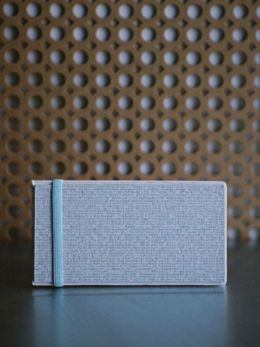 Скетчбук для акварели Potentane 10x19 см 24 л 300 г, 100% хлопок, мелкое зерно, рельефный край, голубой