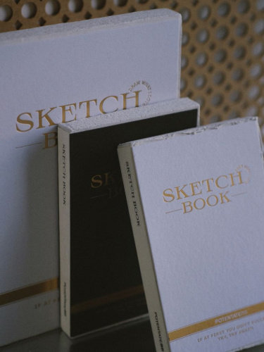 Скетчбук для рисование Potentate 120 л 100 г, 100% целлюлоза, мелкое зерно, рельефный край, чёрный