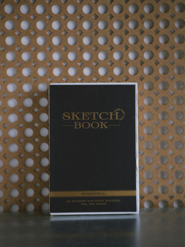 Скетчбук для рисование Potentate A5(142x210) 120 л 100 г, 100% целлюлоза, мелкое зерно, рельефный край, чёрный