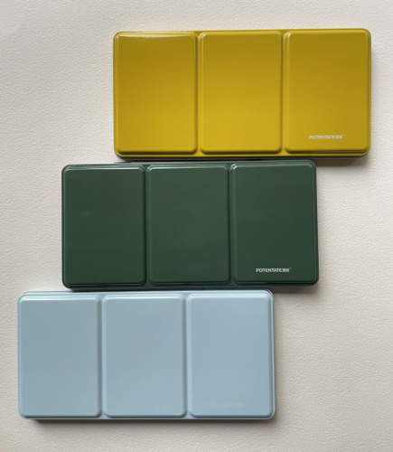 Пенал для акварели Potentate, 225х105х16 мм., металл. зеленый