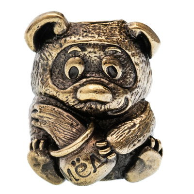 Бусина для темляка Мишка с мёдом, латунь