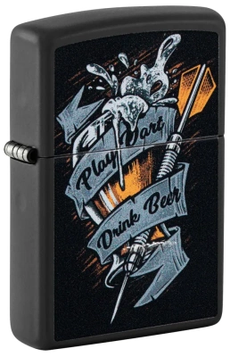 Зажигалка ZIPPO Darts с покрытием Black Matte, латунь/сталь, черная