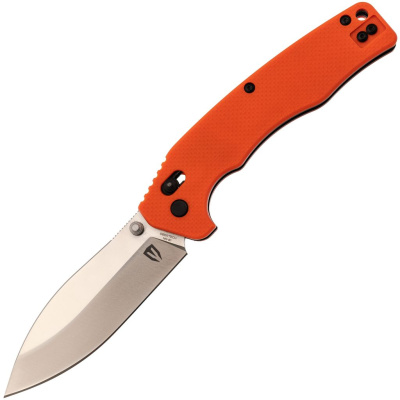 Складной нож Obertech ns-01 thumb stud satin, сталь VG-10, рукоять G10, оранжевый