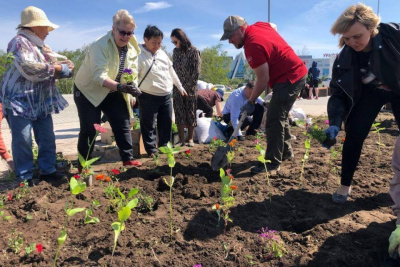 В День памяти и скорби в Парке Победы Якутска высадили 3000 цветов / ЯСИА Якутск Якутск Республика Саха (Якутия)