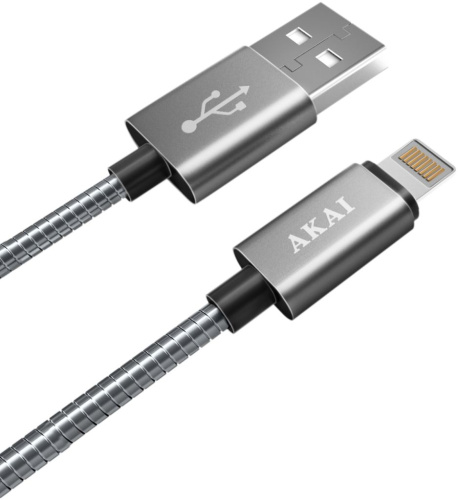 Кабель Akai CE-616S USB to Lightning 1m Silver