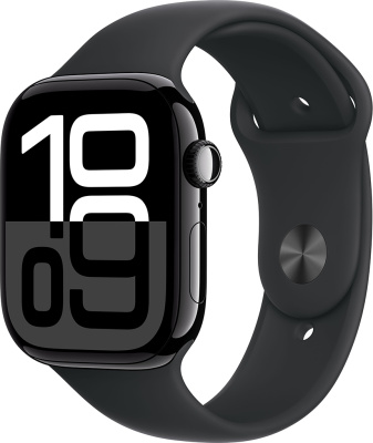 Умные часы Apple Watch Series 10 46mm Aluminum Case Jet Black с чёрным ремешком M/L