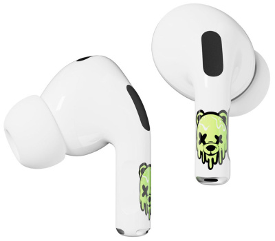 Комплект наклеек VLP Easy Art Glowing Bear для Apple AirPods Pro/Pro 2, 2 шт