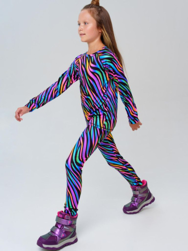 Термокомплект трикот. для девочек: фуфайка (футболка) с длин. рук, брюки для эпизод. использования
