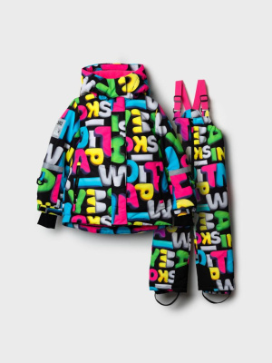 Комплект текстильный с полиуретановым покрытием для девочек: куртка, полукомбинезон