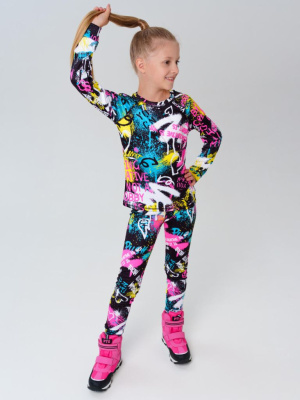 Термокомплект трикот. для девочек: фуфайка (футболка) с длин. рук, брюки для эпизод. использования