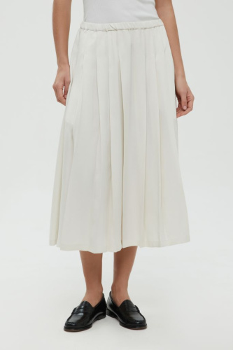 Плиссированная юбка миди на резинке