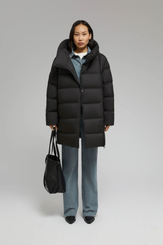 Стеганый пуховик с натуральным пухом