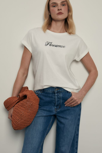 Футболка из мерсеризованного хлопка с принтом