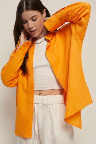 Базовая рубашка из льна и вискозы