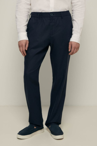 Брюки широкого кроя с добавлением льна