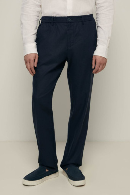 Брюки широкого кроя с добавлением льна