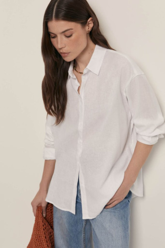 Базовая рубашка из льна и вискозы