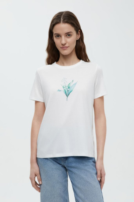 Футболка из мерсеризованного хлопка с принтом