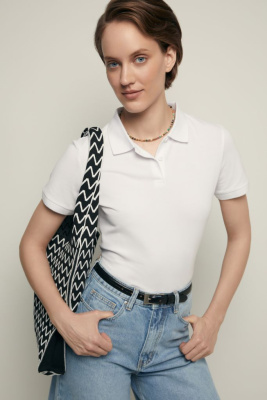 Поло приталенного силуэта с вышивкой