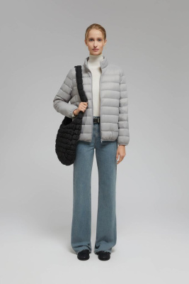 Стеганый пуховик с натуральным пухом