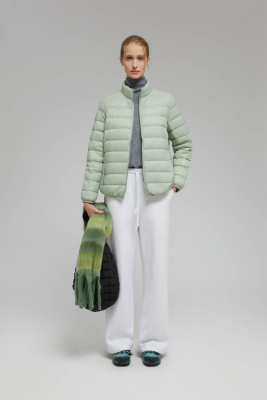 Стеганый пуховик с натуральным пухом