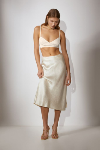 Атласная юбка миди