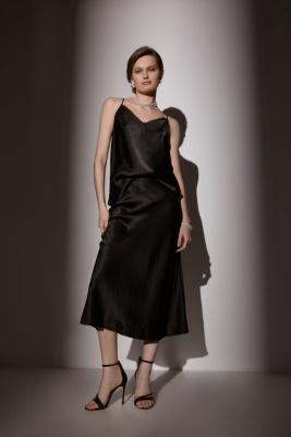 Атласная юбка миди