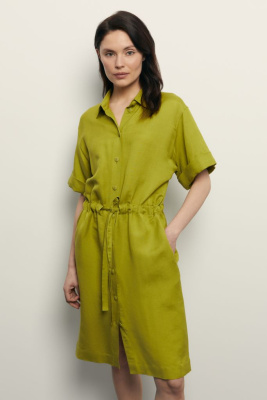 Платье А-силуэта с поясом на кулиске