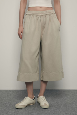 Джинсовые брюки-кюлоты из тенселя