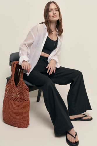 Брюки изо льна на резинке