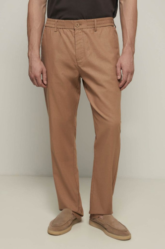 Брюки широкого кроя с добавлением льна