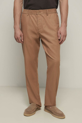 Брюки широкого кроя с добавлением льна