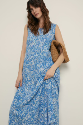 Сарафан макси из вискозы с цветочным принтом