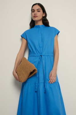 Платье из хлопка с воланом и акцентной талией