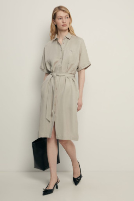 Платье миди на пуговицах с поясом