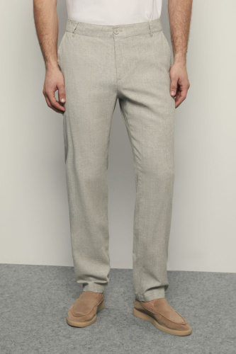 Брюки зауженного кроя с добавлением льна