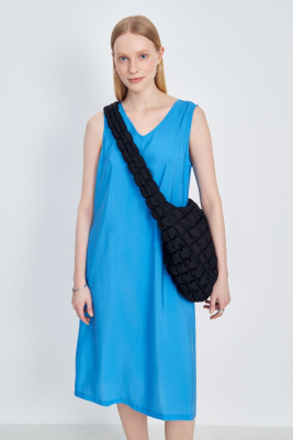 Платье миди базовое с v-образным вырезом