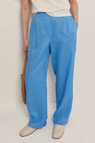Брюки прямого кроя с добавлением льна