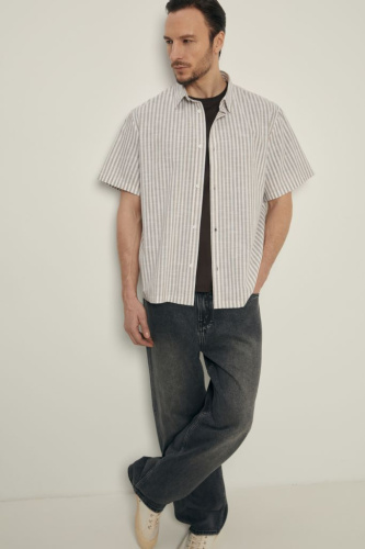 Рубашка с коротким рукавом в полоску