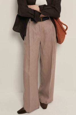 Брюки из конопляной ткани широкого кроя