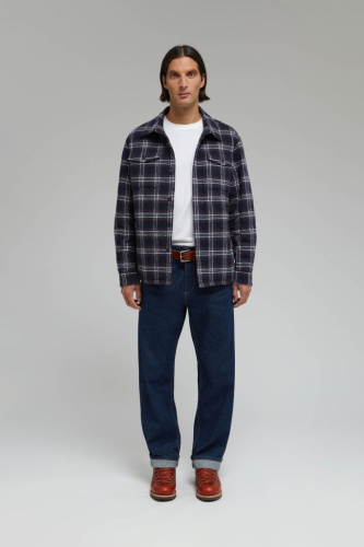 Утепленная куртка-рубашка в клетку