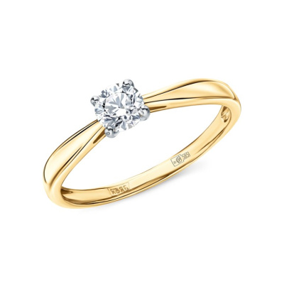 Золотое кольцо с бриллиантами природными