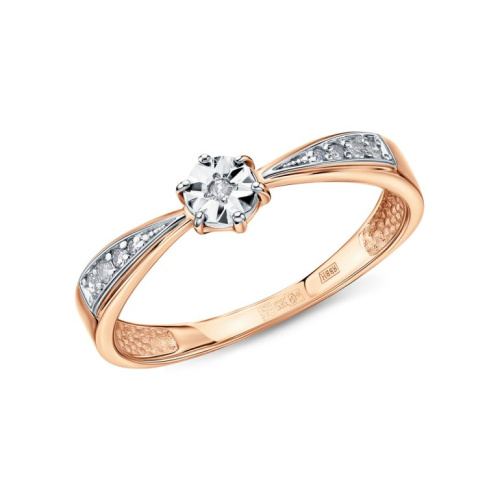 Золотое кольцо с бриллиантами природными